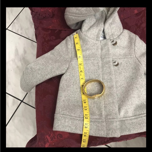 Old Navy Toddler Hooded Winter Coat jacket 18-24 months Zip Button Front Gray - Picture 4 of 10